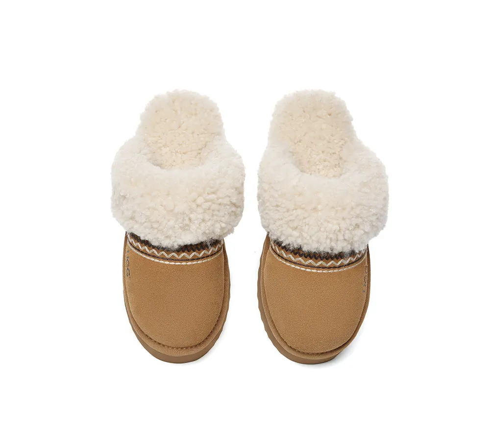AUSTRALIAN SHEPHERD® UGG Slippers Sheepskin Wool Kintted Platform Isle