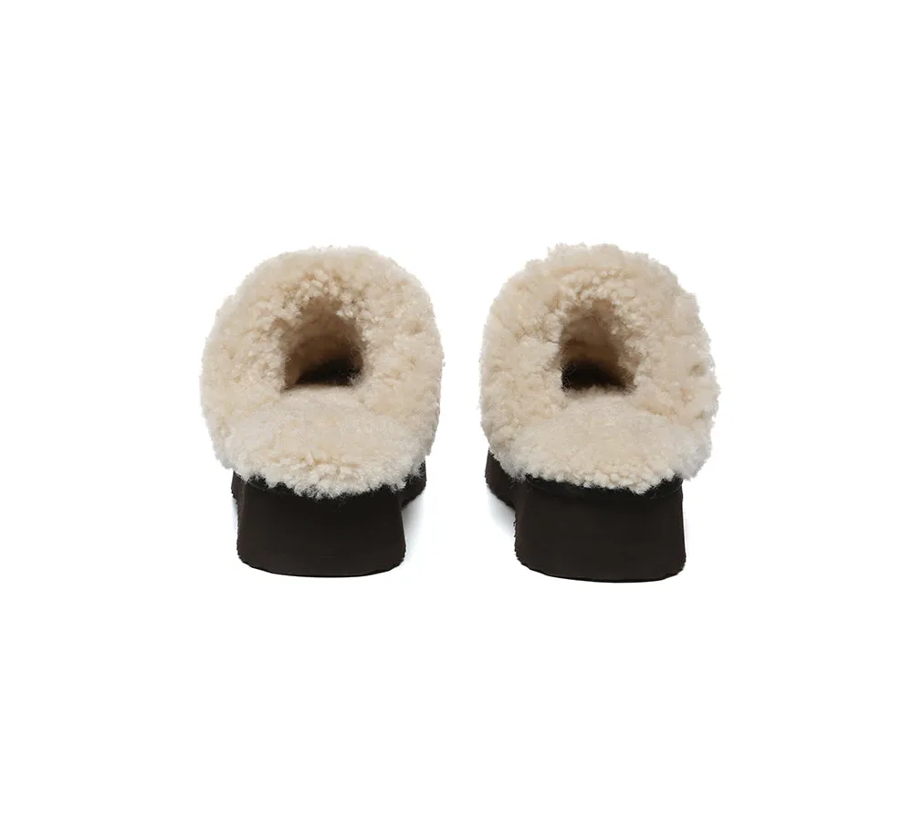 AUSTRALIAN SHEPHERD® UGG Slippers Sheepskin Wool Kintted Platform Isle