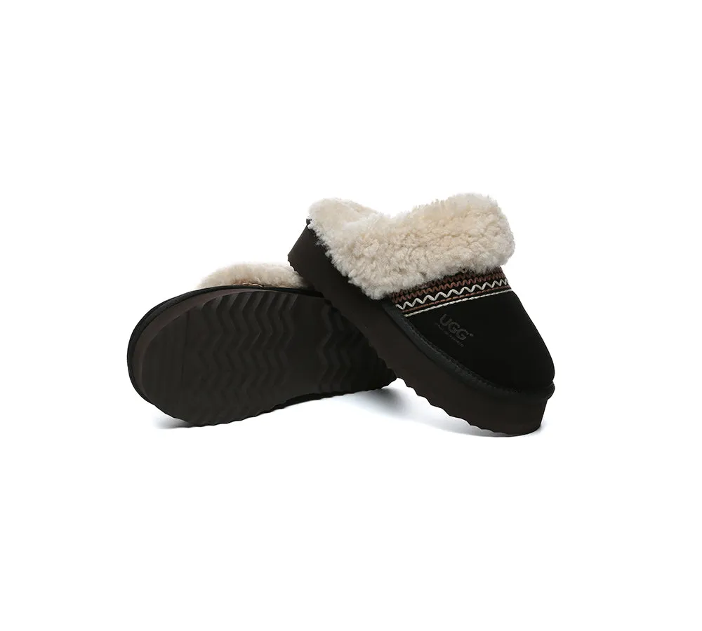 AUSTRALIAN SHEPHERD® UGG Slippers Sheepskin Wool Kintted Platform Isle