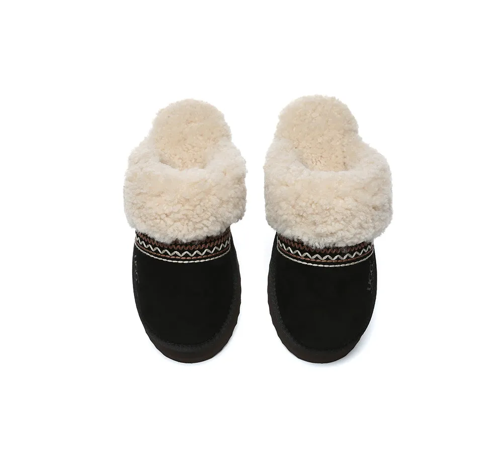 AUSTRALIAN SHEPHERD® UGG Slippers Sheepskin Wool Kintted Platform Isle