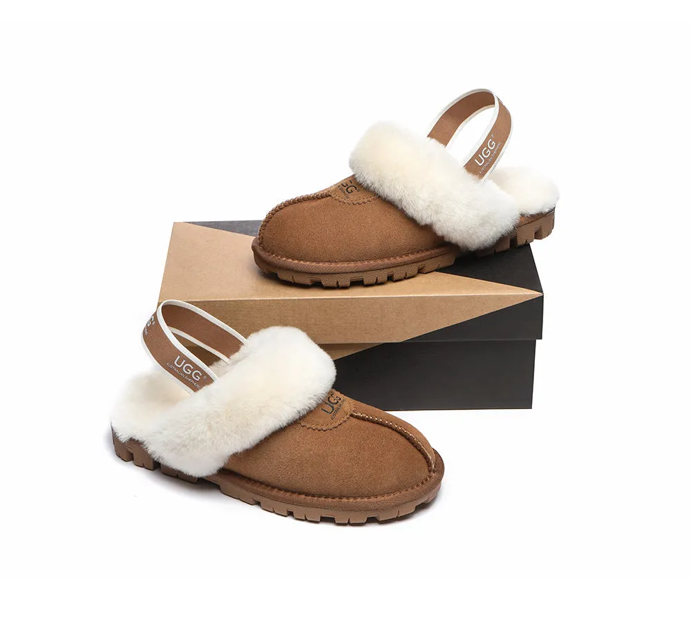 AUSTRALIAN SHEPHERD® UGG Slippers Sheepskin Wool Slingback Waffle Plus
