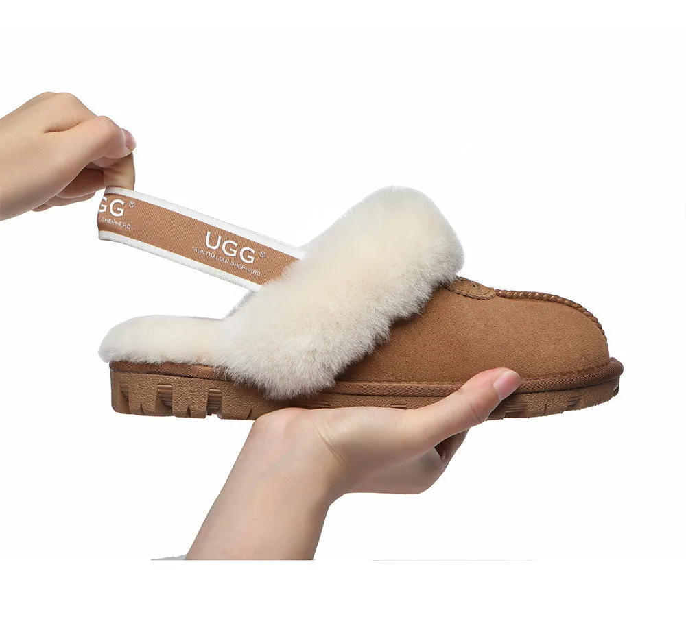 AUSTRALIAN SHEPHERD® UGG Slippers Sheepskin Wool Slingback Waffle Plus