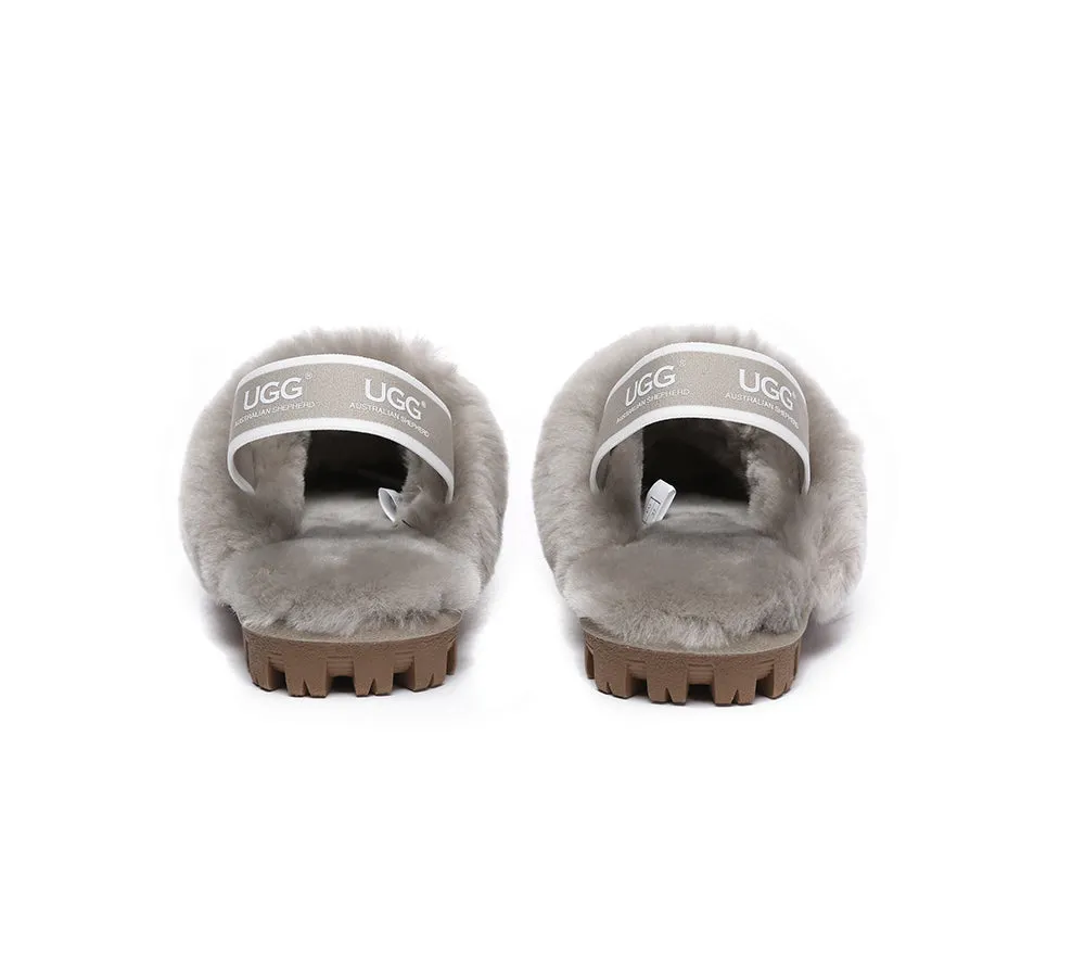 AUSTRALIAN SHEPHERD® UGG Slippers Sheepskin Wool Slingback Waffle Plus