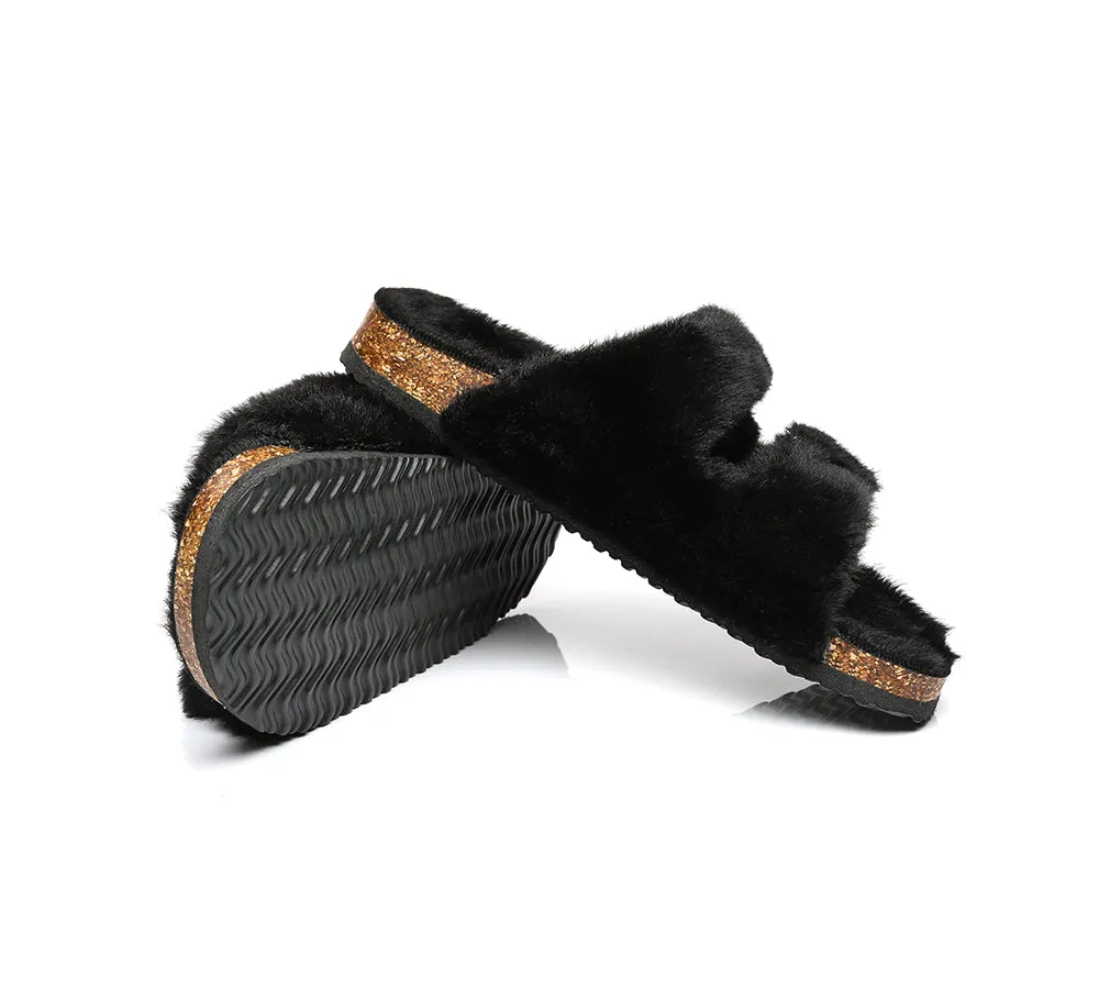 AUSTRALIAN SHEPHERD® UGG Women Adjustable Buckle Fluffy Sandal Slides Myla