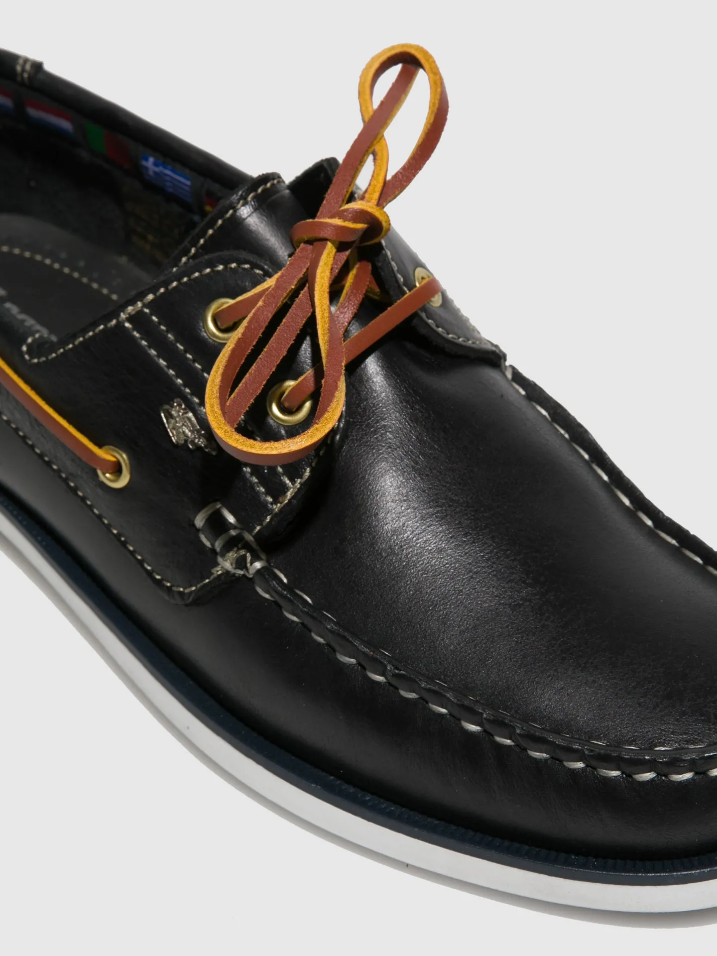 Navy Leather Lace-up Shoes