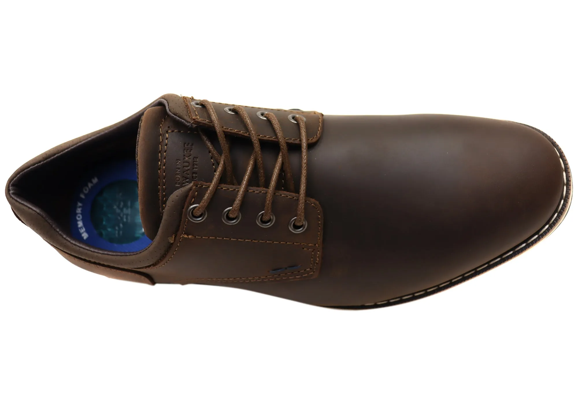 Nunn Bush By Florsheim Mens EE Extra Wide Circuit Plain Leather Shoes