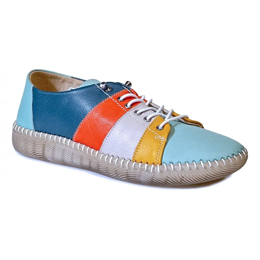Shoozy Eve Multi Stripe Leather Slip On Pump